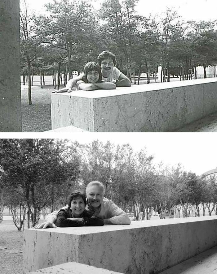 Мои родители воссоздали семейное фото 32-летней давности