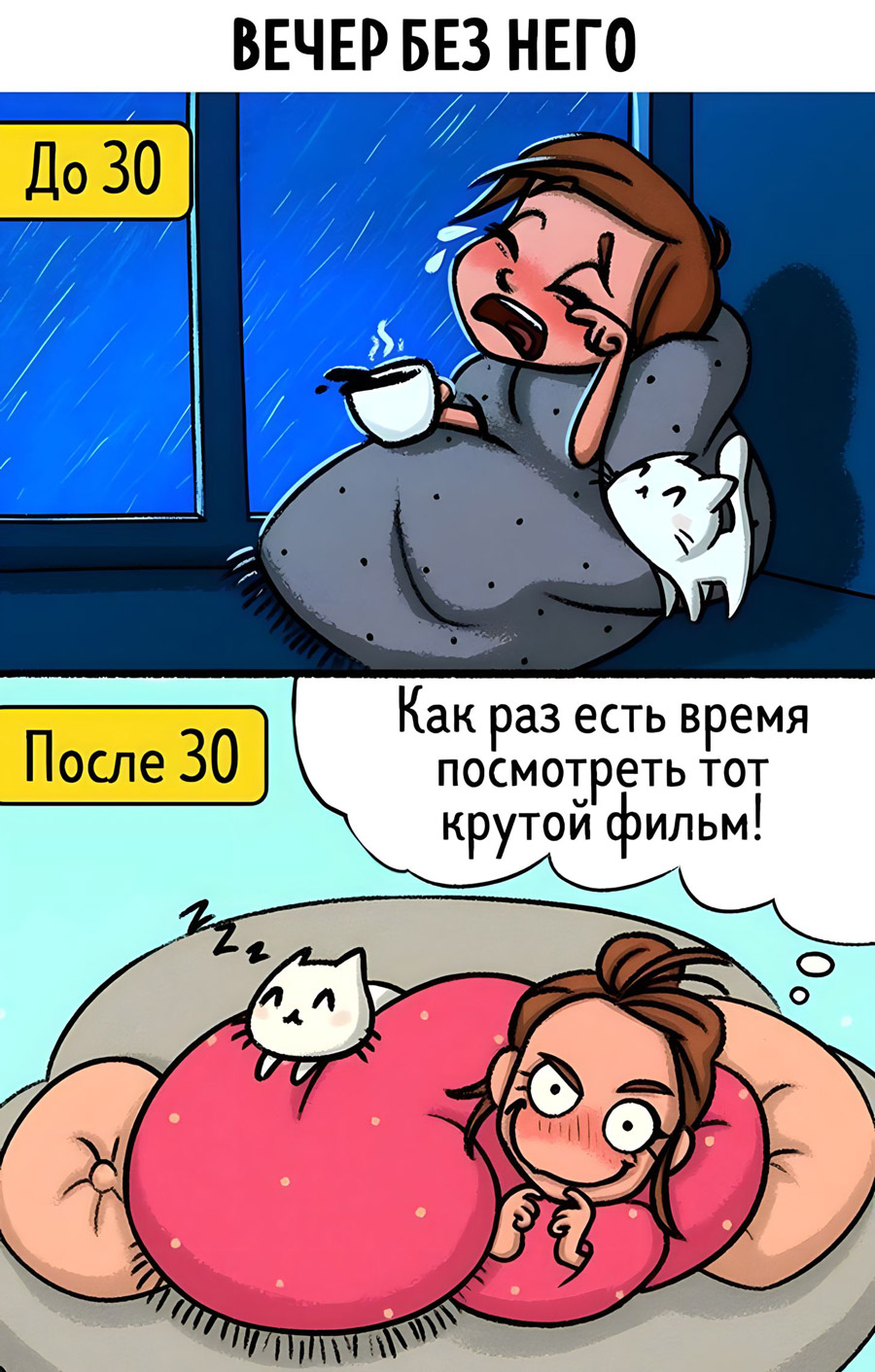 Как выглядит любовь до и после 30 лет