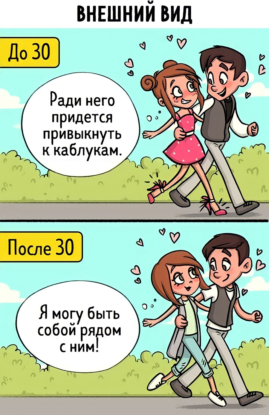 Внешний вид на свидании до и после 30 лет